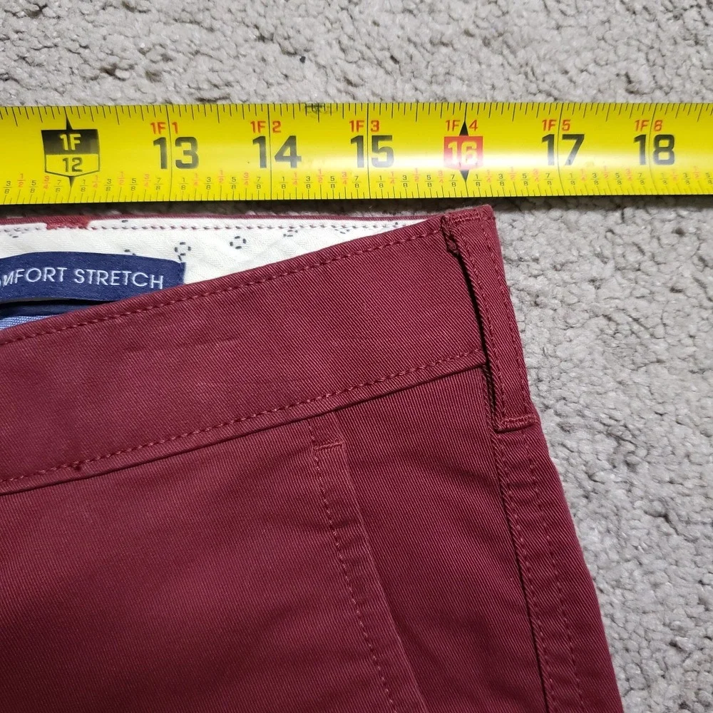 Men's Cremieux Comfort Stretch Slim Fit Flat Front Chino Pants 32x30.5 Red NEW
